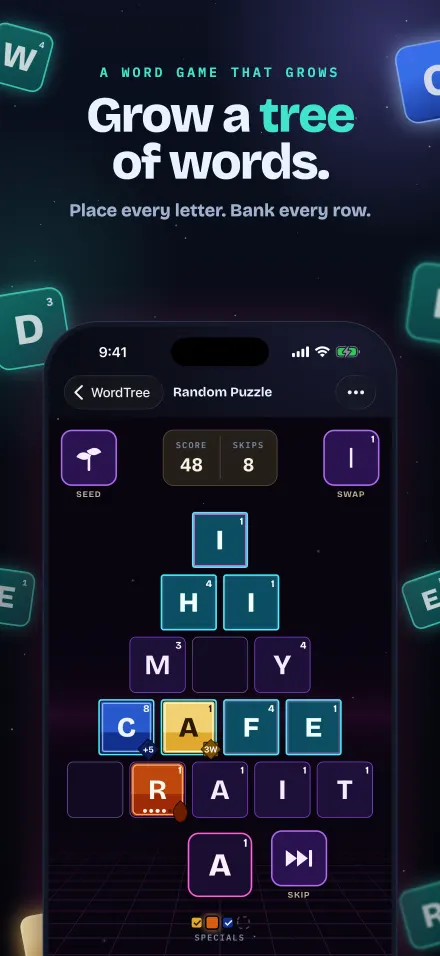 Screenshot: Grow a tree of words.